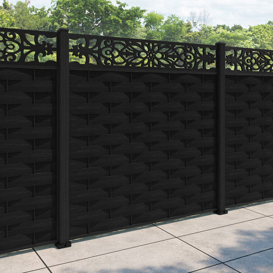 Ripple Windsor Fence Panel - Black - with our composite posts
