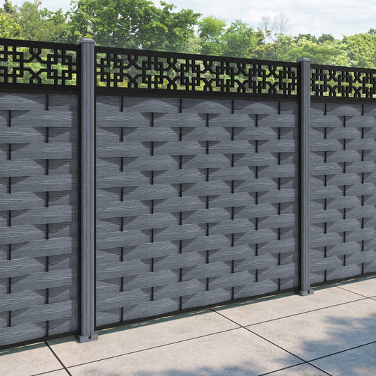 Ripple Zaria Fence Panel - Anthracite - with our composite posts