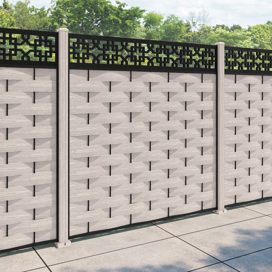 Ripple Zaria Fence Panel - Mid Stone - with our composite posts
