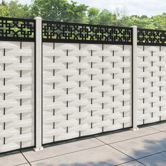 Ripple Zaria Fence Panel - Light Stone - with our composite posts