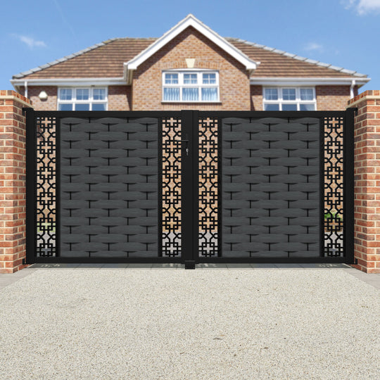 Ripple Zaria Straight Top Driveway Gate - Dark Grey - Middle & End Screen