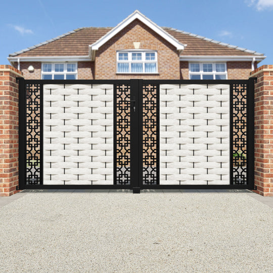 Ripple Zaria Straight Top Driveway Gate - Light Stone - Middle & End Screen
