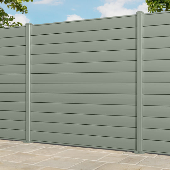 Gate Matching Aluminium Fence Panel - Sage - with our aluminium posts