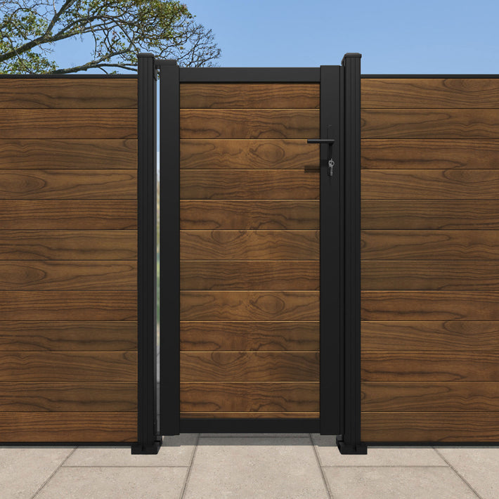 Salone Aluminium Pedestrian Gate - Brown