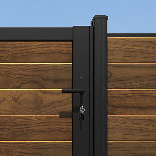 Salone Aluminium Pedestrian Gate - Brown