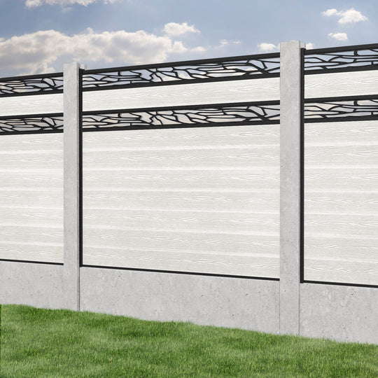Classic Shatter Split Screen Fence Panel - Light Stone - for existing concrete posts