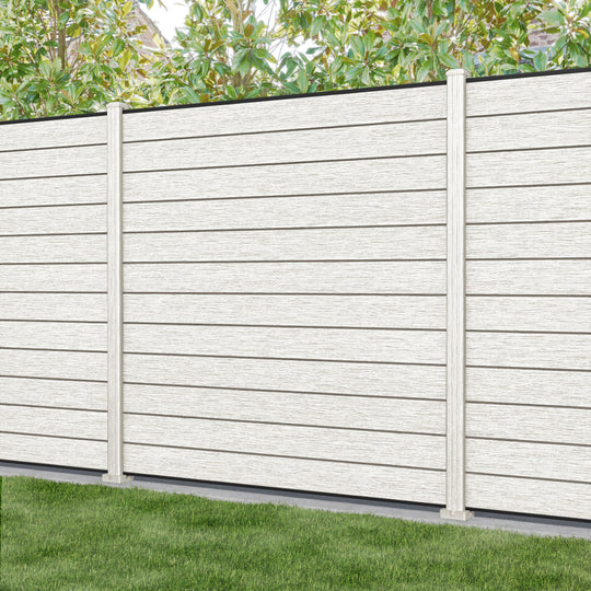 Fusion Fence Panel - Light Stone - with our composite posts