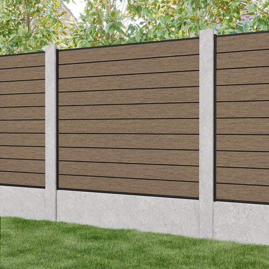 Fusion Fence Panel - Teak - for existing concrete posts