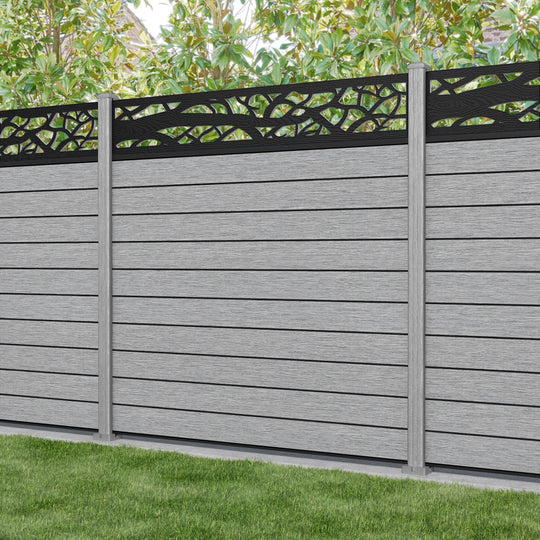 Fusion Twilight Fence Panel - Light Grey - with our composite posts