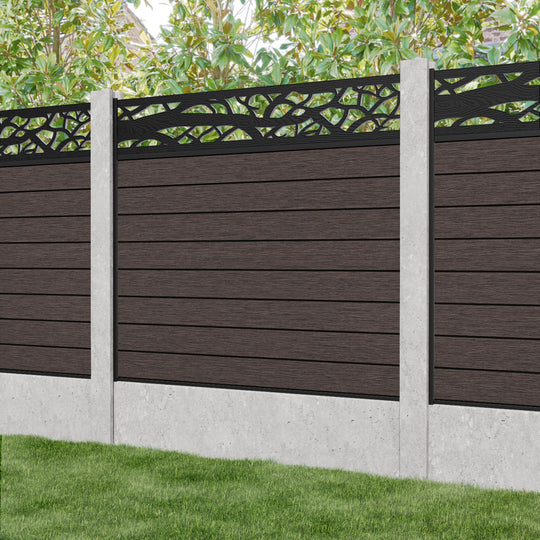 Fusion Twilight Fence Panel - Mid Brown - for existing concrete posts