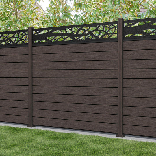 Fusion Twilight Fence Panel - Mid Brown - with our composite posts