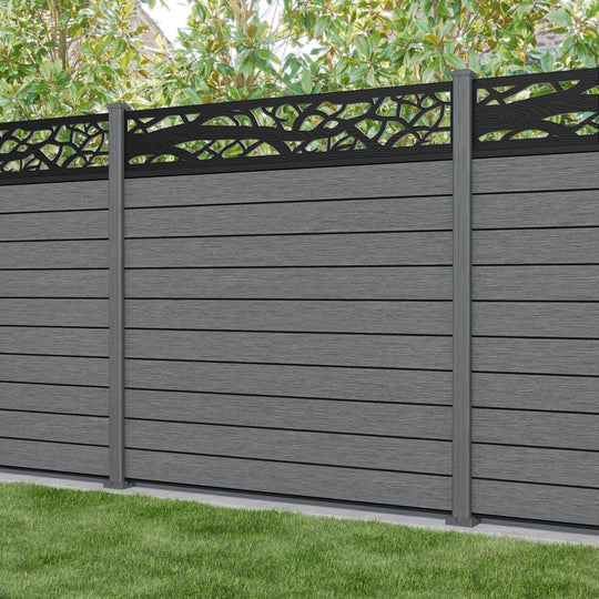 Fusion Twilight Fence Panel - Mid Grey - with our composite posts