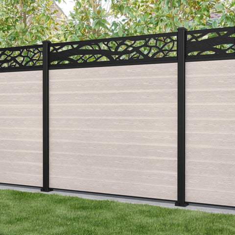 Classic Twilight Fence Panel - Mid Stone - with our aluminium posts
