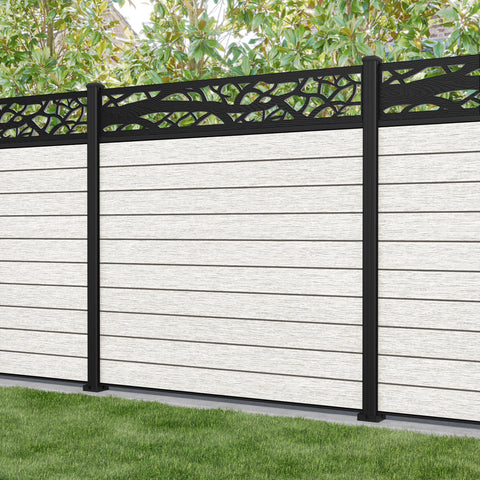 Fusion Twilight Fence Panel - Light Stone - with our aluminium posts