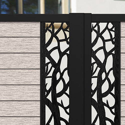 Fusion Twilight Straight Top Driveway Gate - Mid Stone - Middle & End Screen