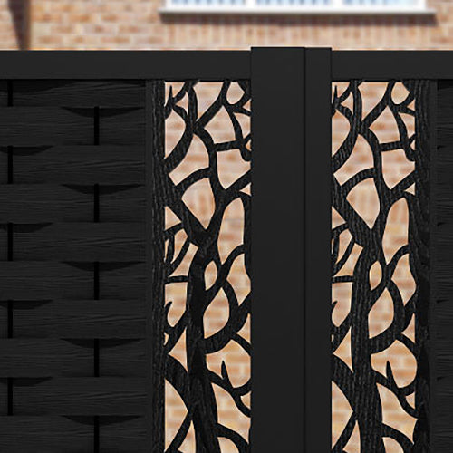 Ripple Twilight Straight Top Driveway Gate - Black - Middle Screen