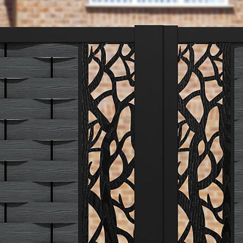 Ripple Twilight Straight Top Driveway Gate - Dark Grey - Middle Screen