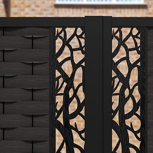 Ripple Twilight Straight Top Driveway Gate - Dark Oak - Middle Screen