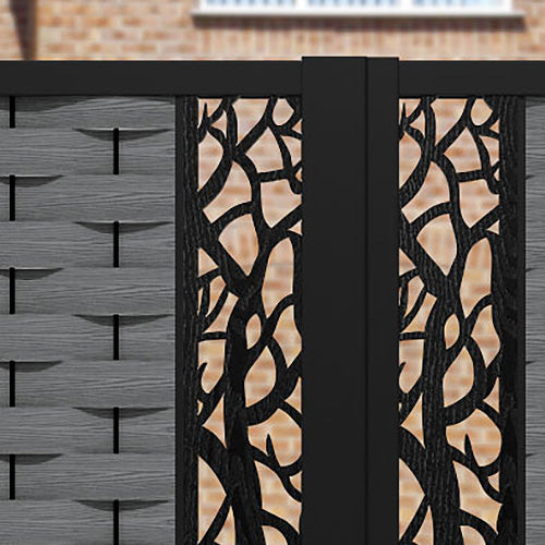 Ripple Twilight Straight Top Driveway Gate - Mid Grey - Middle & End Screen