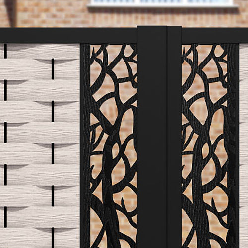 Ripple Twilight Straight Top Driveway Gate - Mid Stone - Middle Screen