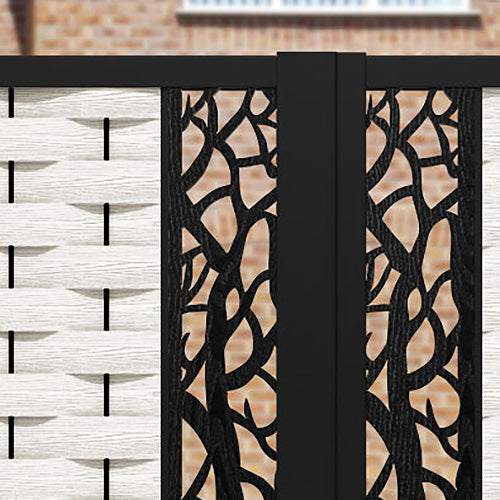 Ripple Twilight Straight Top Driveway Gate - Light Stone - Middle Screen