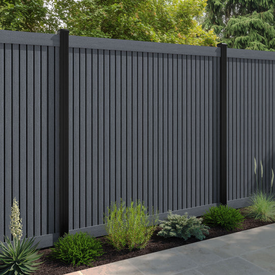 Virtis Fence Panel - Anthracite - with our aluminium posts