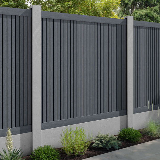 Virtis Fence Panel - Anthracite - for existing concrete posts