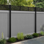 Virtis Aspen Fence Panel - Light Grey - with our aluminium posts