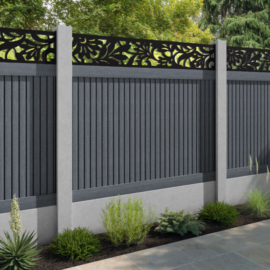 Virtis Heritage Fence Panel - Anthracite - for existing concrete posts