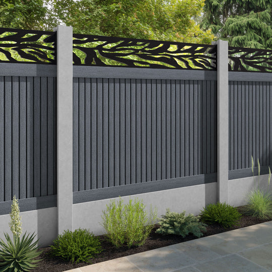 Virtis Malawi Fence Panel - Anthracite - for existing concrete posts