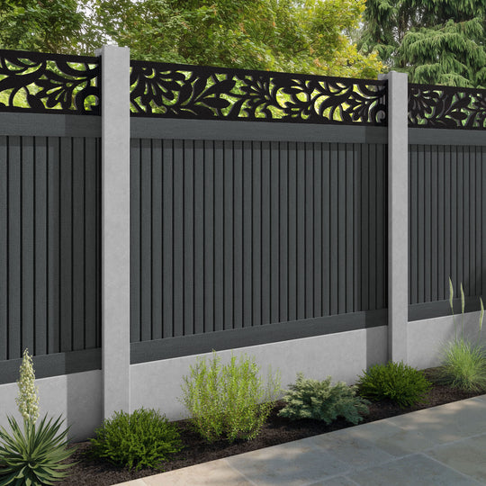 Virtis Heritage Fence Panel - Dark Grey - for existing concrete posts