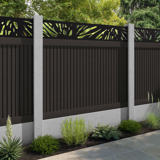 Virtis Poppy Fence Panel - Dark Oak - for existing concrete posts
