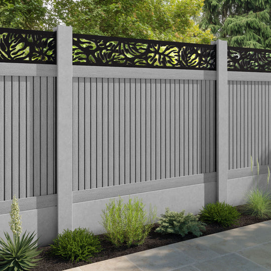 Virtis Botanic Fence Panel - Light Grey - for existing concrete posts