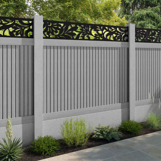 Virtis Heritage Fence Panel - Light Grey - for existing concrete posts