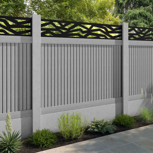 Virtis Zenith Fence Panel - Light Grey - for existing concrete posts