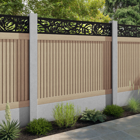 Virtis Botanic Fence Panel - Light Oak - for existing concrete posts