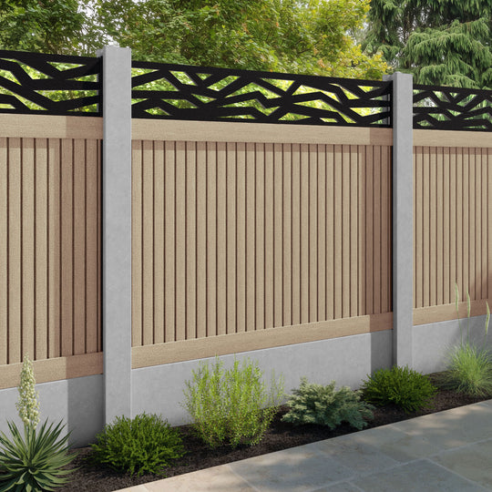 Virtis Zenith Fence Panel - Light Oak - for existing concrete posts