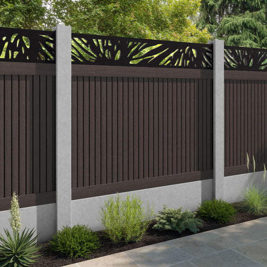 Virtis Poppy Fence Panel - Mid Brown - for existing concrete posts
