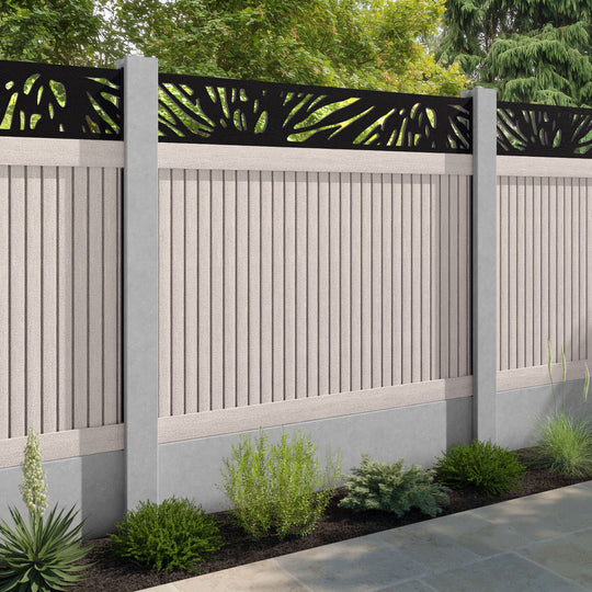 Virtis Poppy Fence Panel - Mid Stone - for existing concrete posts