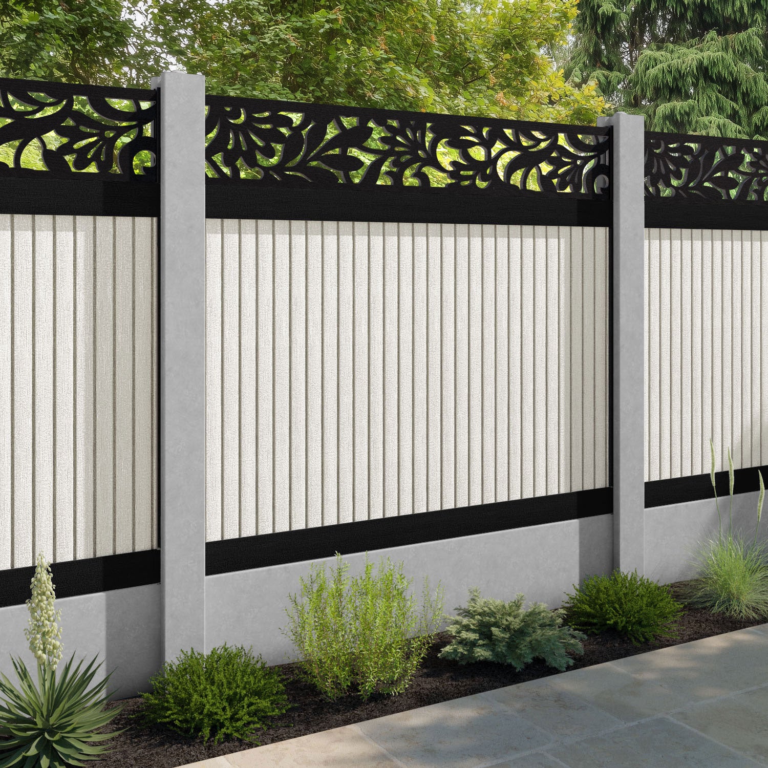 Virtis Heritage Fence Panel - Light Stone - for existing concrete posts