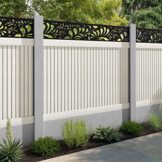 Virtis Petal Fence Panel - Light Stone - for existing concrete posts
