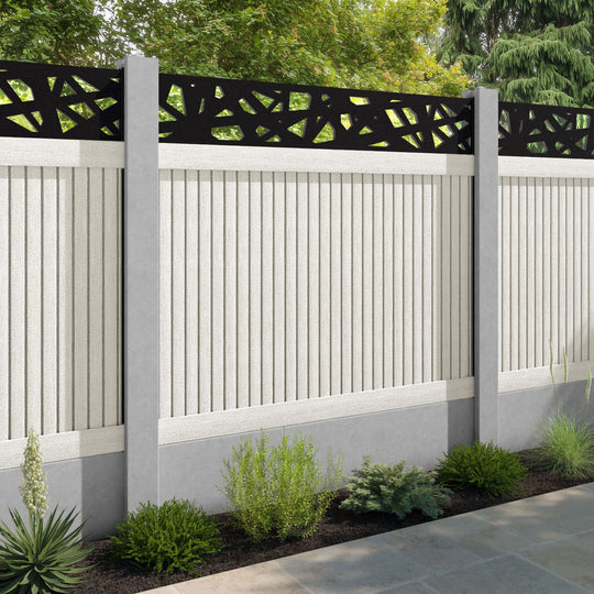 Virtis Prism Fence Panel - Light Stone - for existing concrete posts