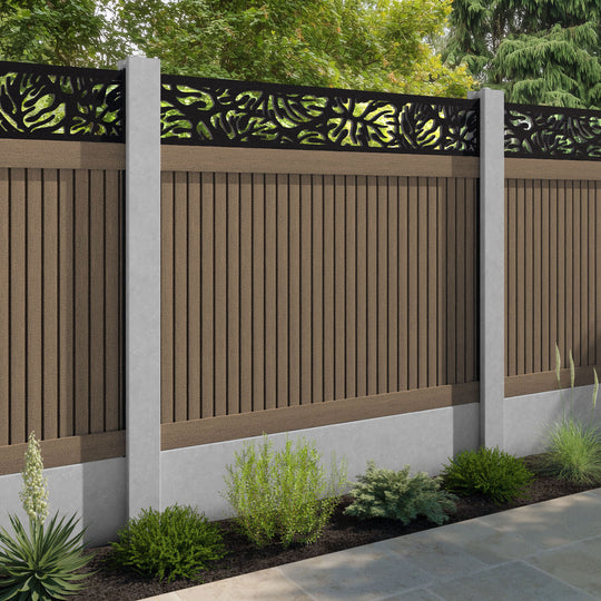 Virtis Botanic Fence Panel - Teak - for existing concrete posts