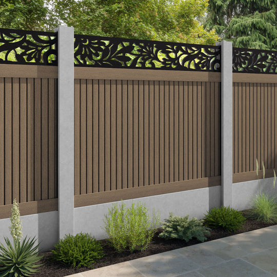 Virtis Heritage Fence Panel - Teak - for existing concrete posts