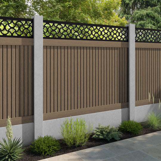 Virtis Vida Fence Panel - Teak - for existing concrete posts