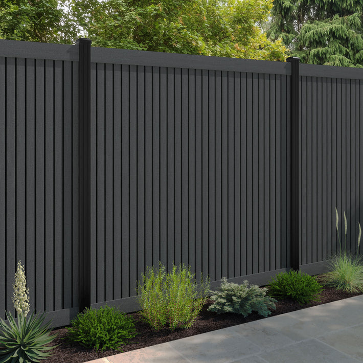 Virtis Fence Panel - Dark grey - with our aluminium posts