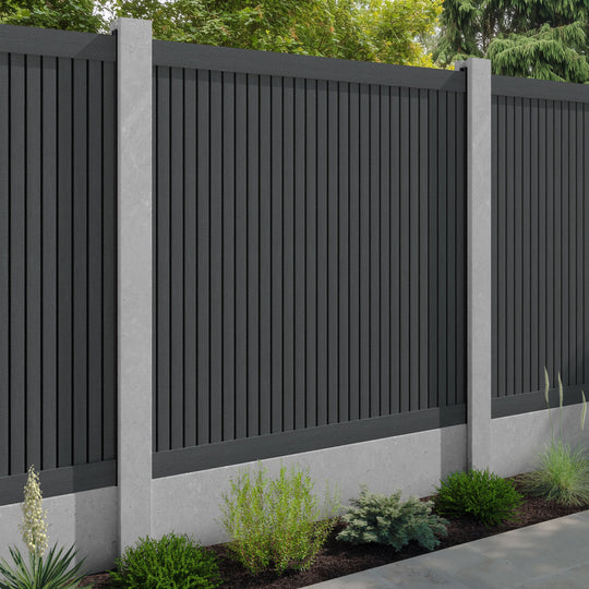 Virtis Fence Panel - Dark Grey - for existing concrete posts