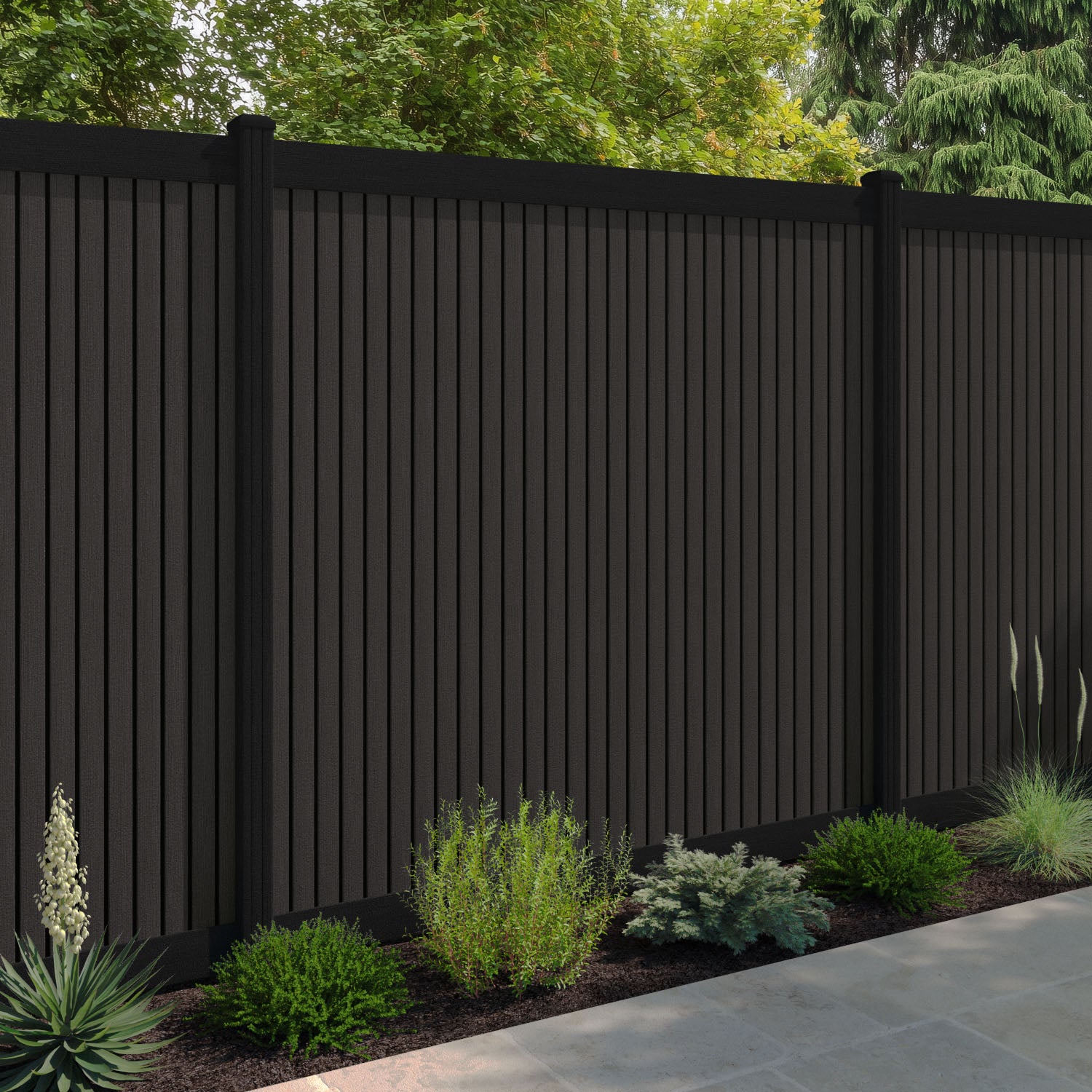 Virtis Fence Panel - Dark Oak - with our composite posts