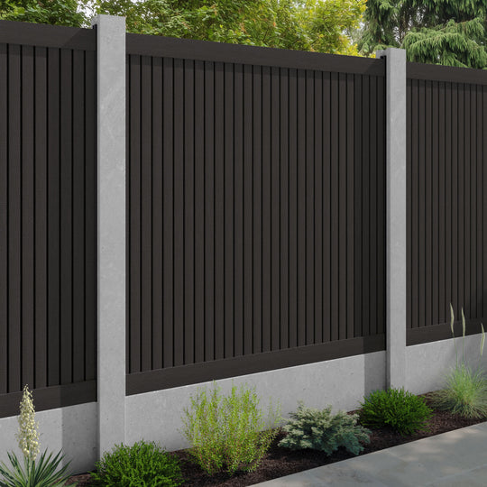 Virtis Fence Panel - Dark Oak - for existing concrete posts