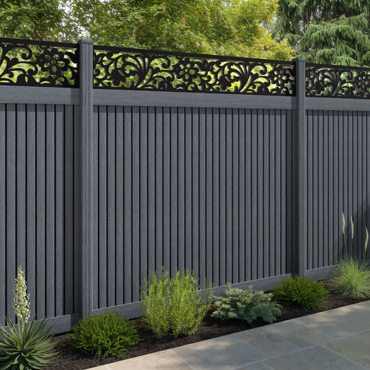 Virtis Eden Fence Panel - Anthracite - with our composite posts